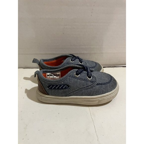 carters  baby toddler  size 4 blue  Denim casual self lacing shoes - Picture 5 of 8